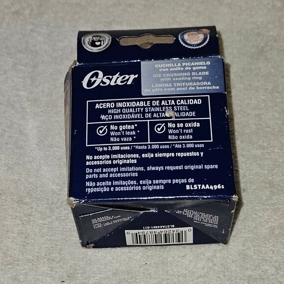 Genuine Oster Blender Stainless Steel Blade 4961 with Gasket Sealing Ring NEW - Picture 2 of 4